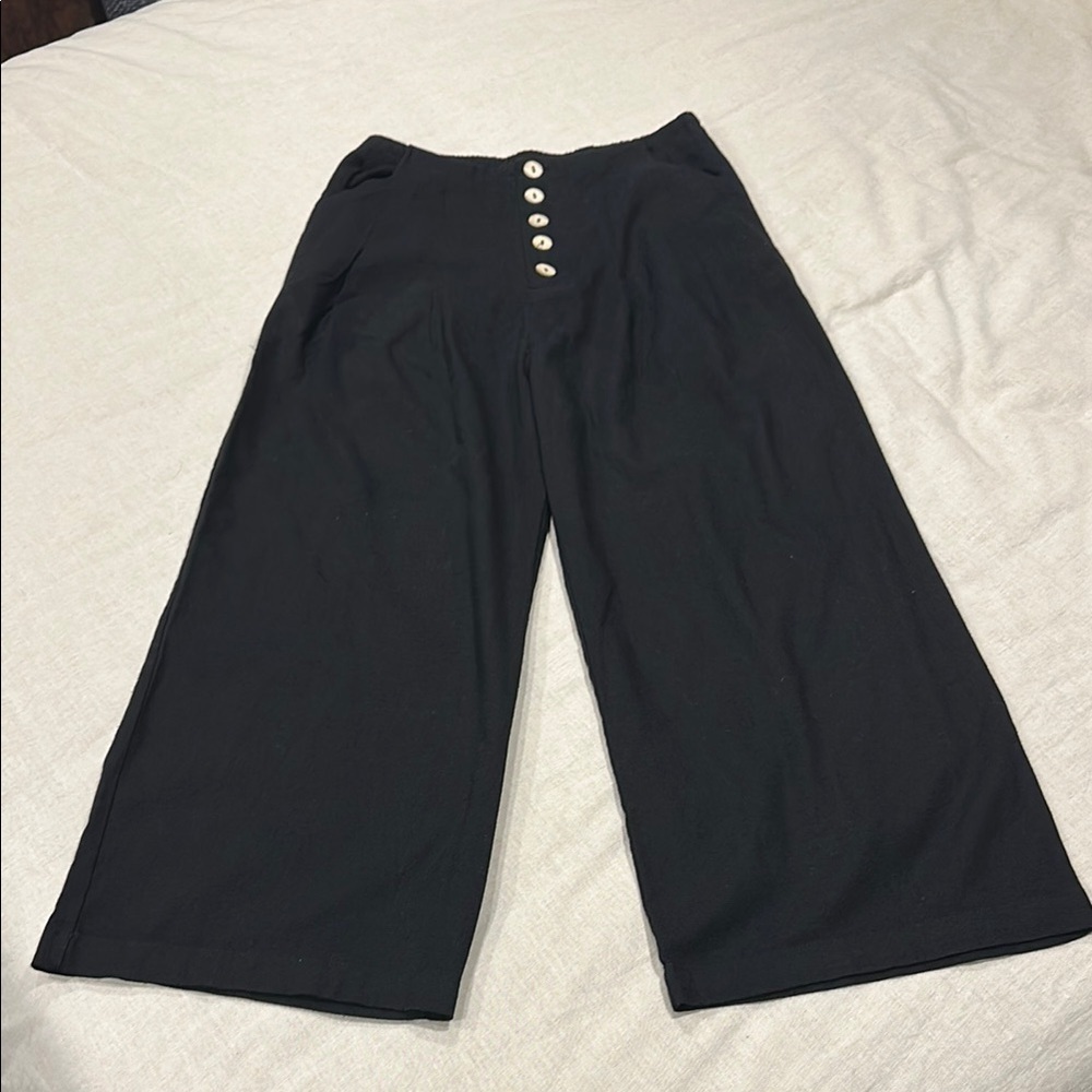 Francesca's Collections Black Cropped Pants